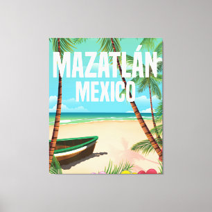 Mazatlán Mexiko Vintage-Strandreiseplakat Leinwanddruck