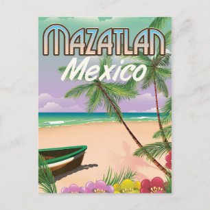 Mazatlan Strand Mexiko Strand Reiseplakat Postkarte
