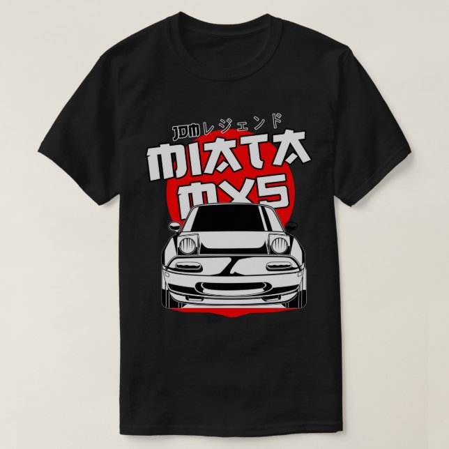Mazda mx5 miata roter Mond ( weißer Druck ) Aufkle T-Shirt (Design vorne)
