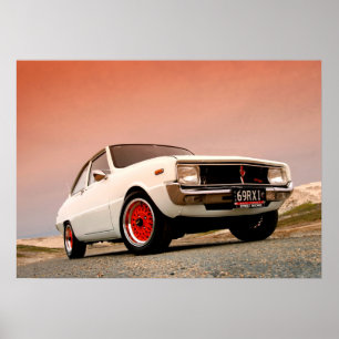 Mazda R100 Vintage japanische Leistung Poster