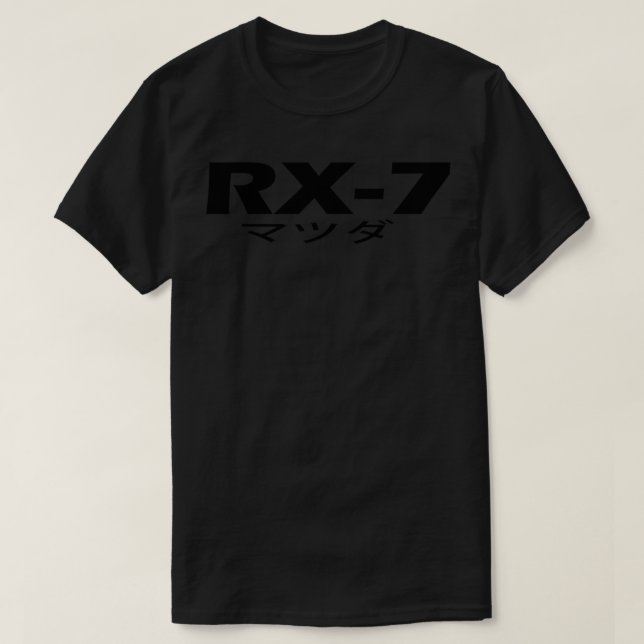 Mazda RX7 Logo Schwarze Aufkleber T-Shirt (Design vorne)