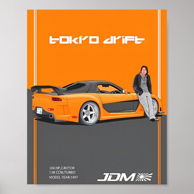 Mazda RX-7 FD3S 2-Rotor Spezifikationen Poster (Vorne)