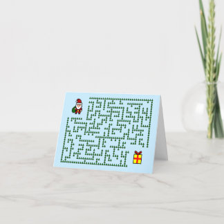 Maze Christmas Card für Kinder Feiertagskarte