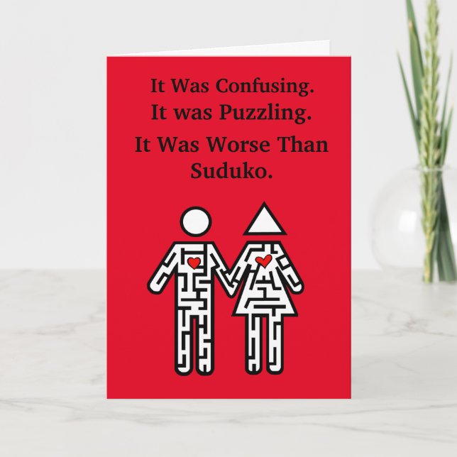 Maze Couple Finding Liebe Card Karte (Vorderseite)