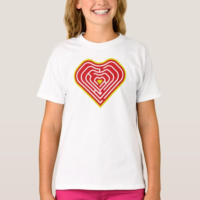 MAZE LOVE HEART BY MASANSER PIXELAT T-Shirt (Vorderseite)