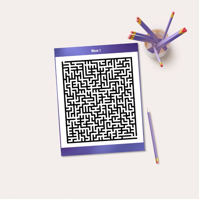 Maze Puzzle 1 Lila | Aktivitätskarten Postkarte (Von Creator hochgeladen)