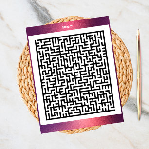 Maze Puzzle 21 Red   Aktivitätskarten Postkarte