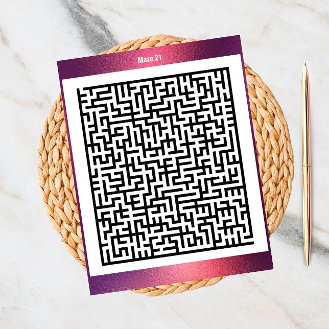 Maze Puzzle 21 Red | Aktivitätskarten Postkarte (Von Creator hochgeladen)
