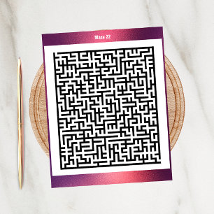 Maze Puzzle 22 Red   Aktivitätskarten Postkarte