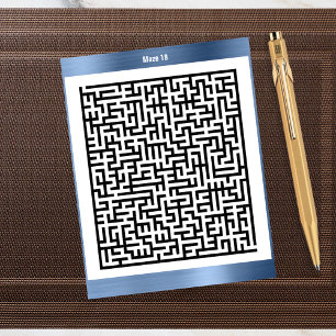 Maze Puzzle Nineteen Blue   Aktivitätskarten Postkarte