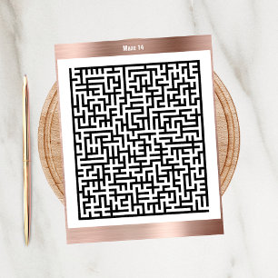 Maze Puzzle Vierzehn Kupfer   Aktivitätskarten Postkarte