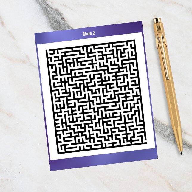 Maze Puzzle Zwei Lila | Aktivitätskarten Postkarte (Von Creator hochgeladen)