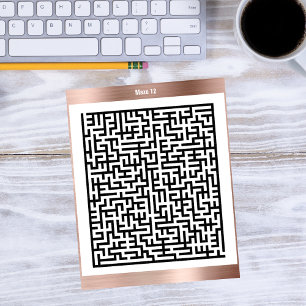 Maze Puzzle Zwölf Kupfer   Aktionskarten Postkarte