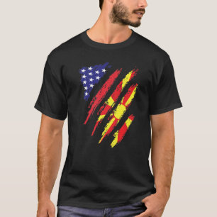 Mazedonien American Grown Flag USA Patriot Heritag T-Shirt