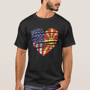 Mazedonien American Grown Heart USA Patriot Herita T-Shirt