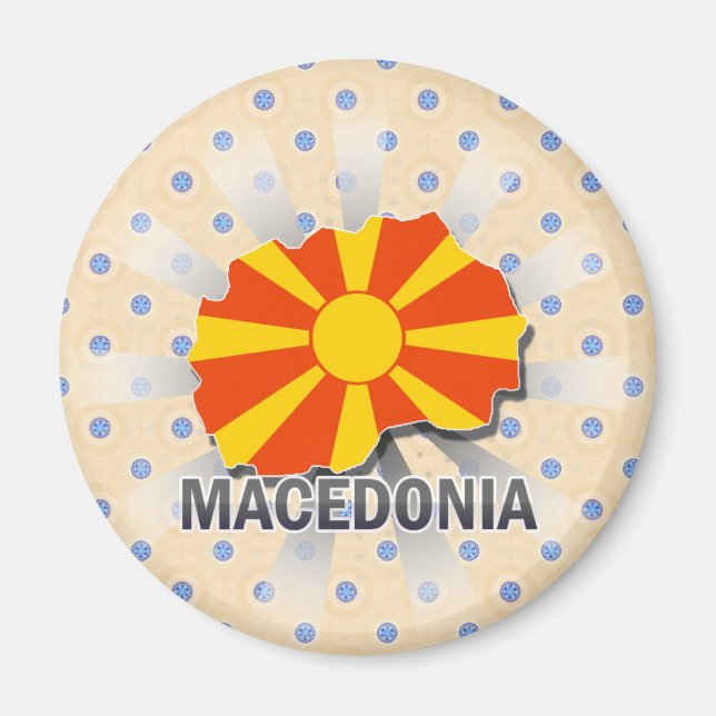 Mazedonien Flag Map 2.0 Magnet (Vorne)