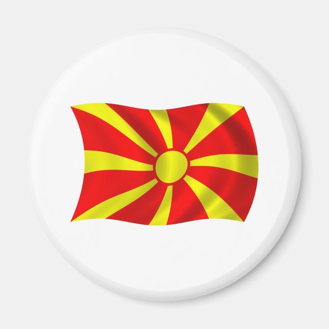 Mazedonien Flagge Magnet (Vorne)