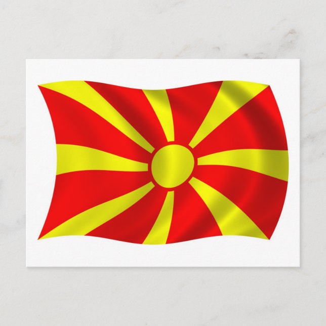 Mazedonien Flagge Postkarte (Vorderseite)