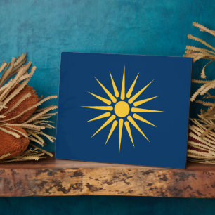 Mazedonien-Flaggenplakette Fotoplatte