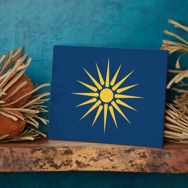 Mazedonien-Flaggenplakette Fotoplatte (Seite)
