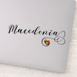 Mazedonien-Herzenflagge Aufkleber
