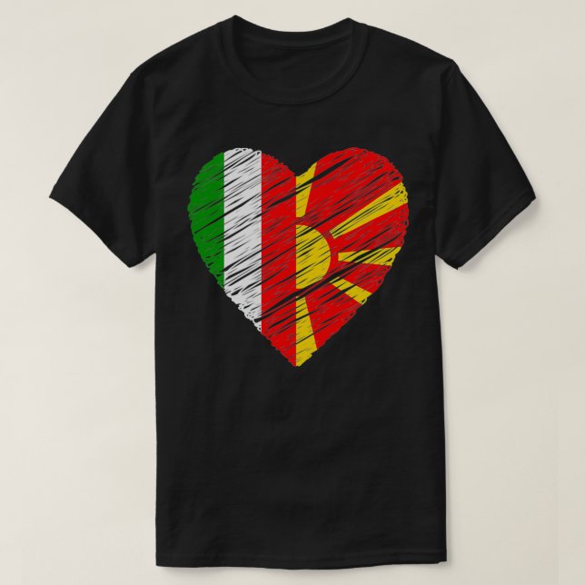 Mazedonien Italien - Italienische Flagge Makedonie T-Shirt (Design vorne)
