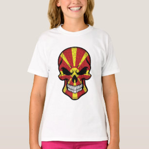 Mazedonien lächelt Schädelflagge T-Shirt