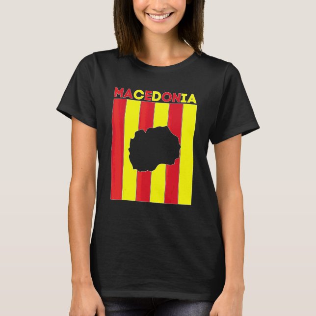 Mazedonien Landesgrenzen T-Shirt (Vorderseite)