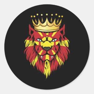 Mazedonien Lion King Flag Runder Aufkleber