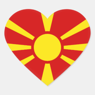 Mazedonien (Mazedonien) Flagge Herz-Aufkleber