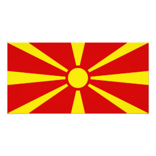 Mazedonien - mazedonische Flagge Fotodruck