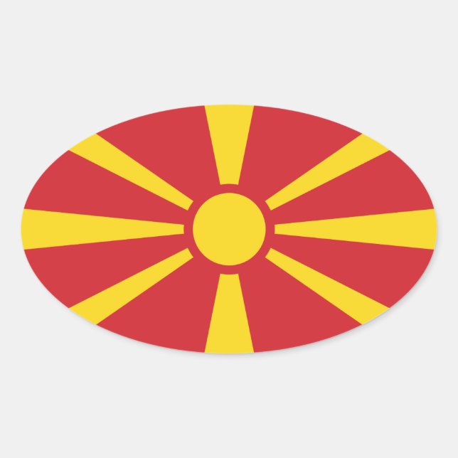 Mazedonien Ovaler Aufkleber (Vorderseite)