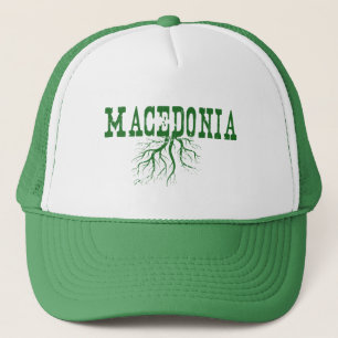 Mazedonien Rooted Tree Roots Macedonian Word Art Truckerkappe