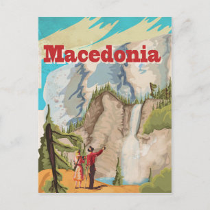 Mazedonien Vintage-Reiseposter Postkarte
