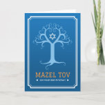 Mazel tov auf Ihrem Bar mitzvah Baum des Lebens Karte<br><div class="desc">Herzlichen Glückwunsch zu Ihrer Bar mitzvah-Karte mit einem blauen Lebensbaum auf einem dunkelblauen Hintergrund mit einem leichten Gefälle. Die Äste des Baumes bilden ein Herz um einen weißen Stern von David. Text (weiß und orange): Mazel tov auf Ihre Bar mitzvah. Für weitere Produkte, Kundenanfragen, Vertrieb & News folgen Sie uns...</div>