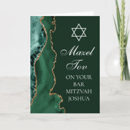 Mazel Tov auf Ihrer Bar Mitzvah Green Gold Karte