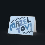 MAZEL TOV BAR MITZVAH Anpassbare moderne Blues Karte<br><div class="desc">Handgezeichneter Text von mir für Sie. Fügen Sie Ihren eigenen Text in die Innenseite der Karte oder ändern Sie die Hintergrundfarben. Für weitere Designs und Farben Karo mein Shop! Oder lass mir Bescheid, wenn du etwas Angewohntes willst. Ich habe auch passendes Packpapier und natürlich sowohl Bar und Bat Mitzvah Versionen!...</div>