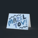 MAZEL TOV BAR MITZVAH Anpassbare moderne Blues Karte<br><div class="desc">Handgezeichneter Text von mir für Sie. Fügen Sie Ihren eigenen Text in die Innenseite der Karte oder ändern Sie die Hintergrundfarben. Für weitere Designs und Farben Karo mein Shop! Oder lass mir Bescheid, wenn du etwas Angewohntes willst. Ich habe auch passendes Packpapier und natürlich sowohl Bar und Bat Mitzvah Versionen!...</div>