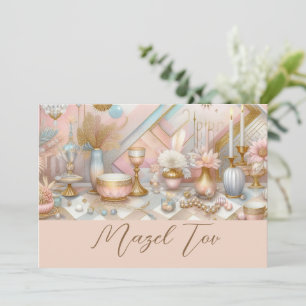 Mazel Tov Karte Modern, Rosa Gold Chic Ästhetik,