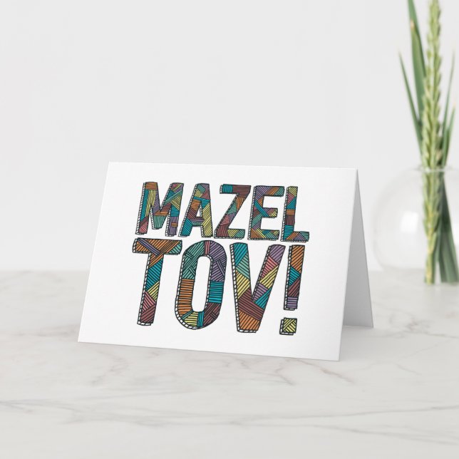 Mazel Tov Patchwork multi Karte (Vorderseite)
