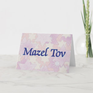 Mazel Tov Rosa-Sterne Karte