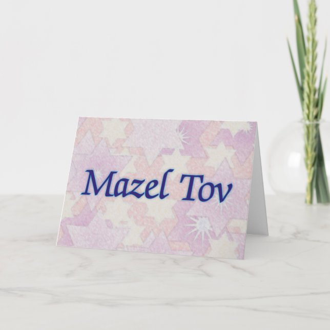 Mazel Tov Rosa-Sterne Karte (Vorderseite)