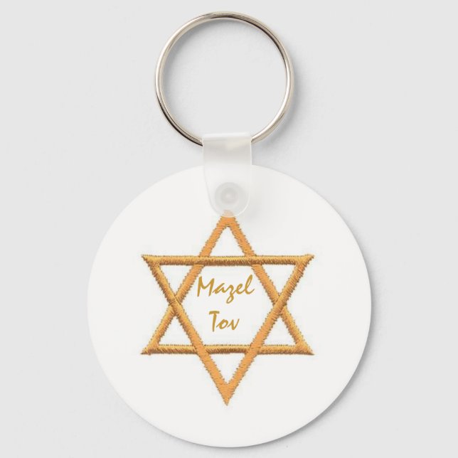 Mazel Tov/Star von David Schlüsselanhänger (Vorderseite)