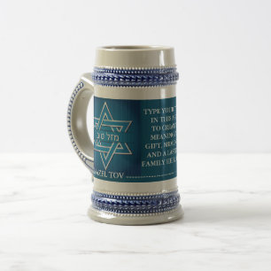 Mazel Tov (Viel Glück) Jüdisch Israel Personalisie Bierglas