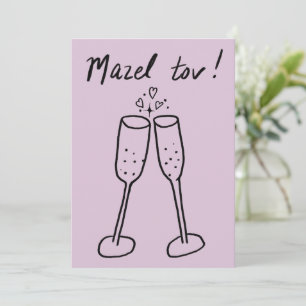 Mazel Tov Wedding Champagne Cheers Sketch Doodle