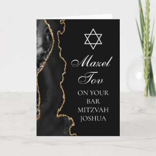 Mazel Tov zu Ihrer Bar Mitzwa Schwarzgold Karte