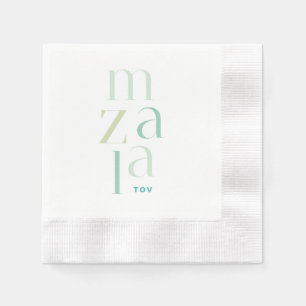 Mazel Tow Green Hebrew Glückwunsch Serviette
