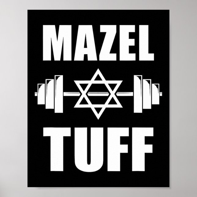 Mazel Tuff Funny Jewish Workout Poster (Vorne)