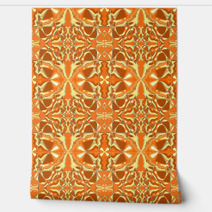 Mazipoodles 3D Damask - Burnt Orange Brown Tapete