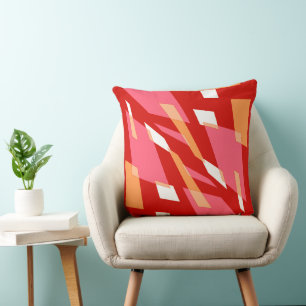 Mazipoodles Abstraction Perspektive Roter Orange Kissen